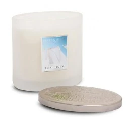 Heart and Home Ellipse Twin Wick Candle Fresh Linen 230g - HH043