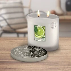 Heart and Home Ellipse Twin Wick Candle Lime Splash 230g - HH088