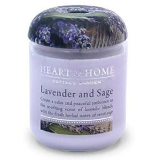 Heart and Home Fragranced Candles Lavender and Sage Large Jar 320g - HH033
