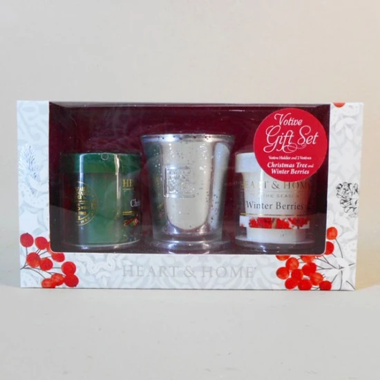 Heart and Home Christmas Candles Votives Gift Set - HH081
