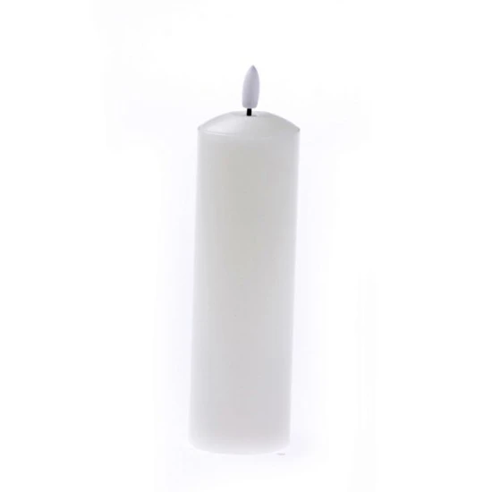 LED Wax Candle with 3D Flame - Ivory 20cm x 5cm - LED010