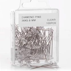 Crystal Boutonniere Corsage Pins 100 Pack - CRY020a 2C