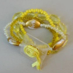 Pot Pourri Yellow Wrist Corsage Bracelet - WCOR127