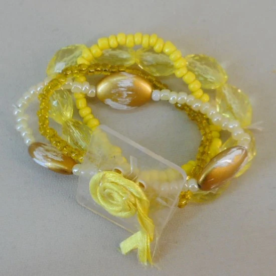 Pot Pourri Yellow Wrist Corsage Bracelet - WCOR127