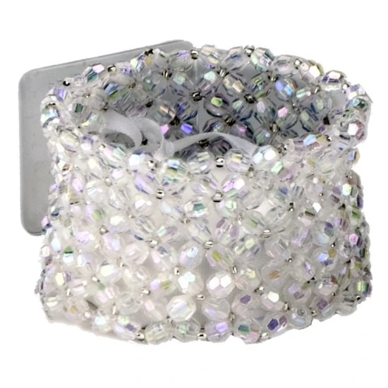 Classic Clear Iridescent Wrist Corsage Bracelet - WCOR107