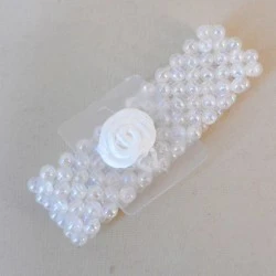 Narrow Classic Clear Iridescent Wrist Corsage Bracelet - WCOR108