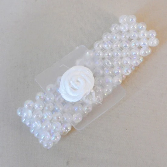 Narrow Classic Clear Iridescent Wrist Corsage Bracelet - WCOR108