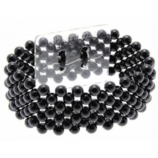 Narrow Classic Black Wrist Corsage Bracelet - WCOR119
