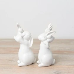Bunny Ornament Daddy and Baby Shoulder Ride 16.5cm - BUN008 10D
