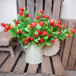 Mini Artificial Strawberry Stems 42cm - STR004 II4