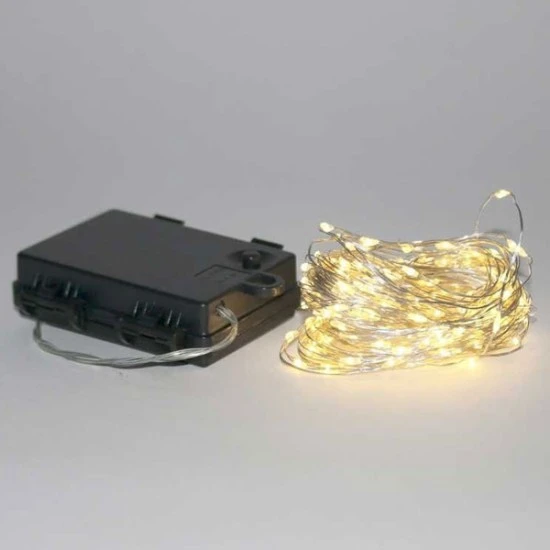 LED Firefly Lights x 100 on 5m Silver Wire Indoor and Outdoor Use - LED007 9B