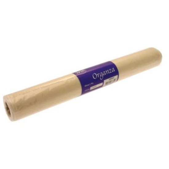 Cream Organza Roll 9m x 40cm - ORG002