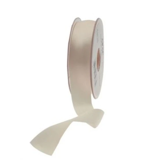 25mm Double Sided Satin Ribbon Cream - DSR007