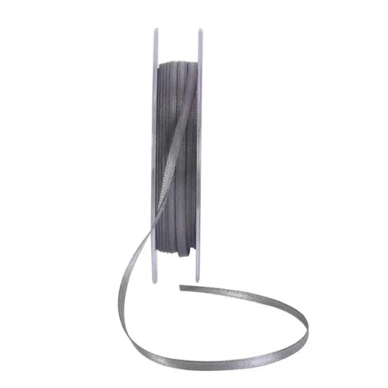 3mm Double Sided Satin Ribbon Gunmetal Grey - DSR026
