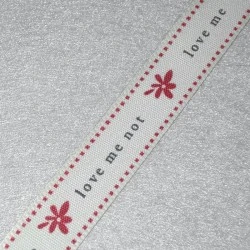 Rustic Ribbon Loves Me Loves Me Not 15mm x 4m - RIB017