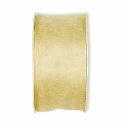 38mm Woven Edge Organza Ribbon Gold - RIB015