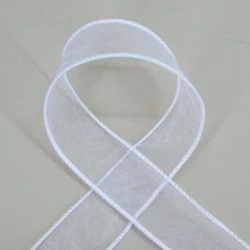 Wired Organza Ribbon White - RIB029