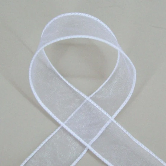 Wired Organza Ribbon White - RIB029