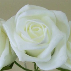 Colourfast Cottage Foam Roses Bundle Ivory 6 Pack 24cm - R295 T4