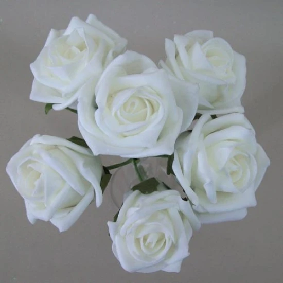 Colourfast Cottage Foam Roses Bundle Off White 6 Pack 24cm - R329 N2