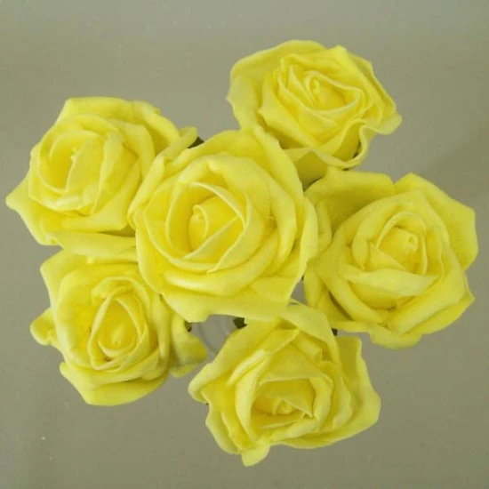 Colourfast Cottage Foam Roses Bundle Yellow 6 Pack 24cm - R298 BX5