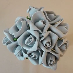 Colourfast Foam Rose Buds Grey 12 pack 18cm - R633 S3