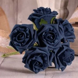 Foam Roses Bundle Navy Blue 6 Pack 24cm - R083 U3