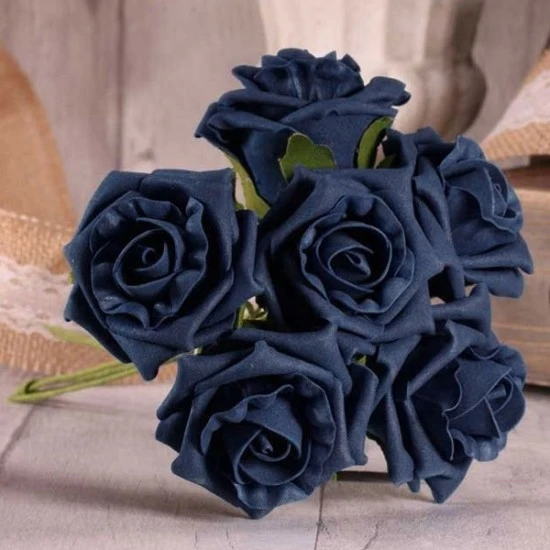 Foam Roses Bundle Navy Blue 6 Pack 24cm - R083 U3