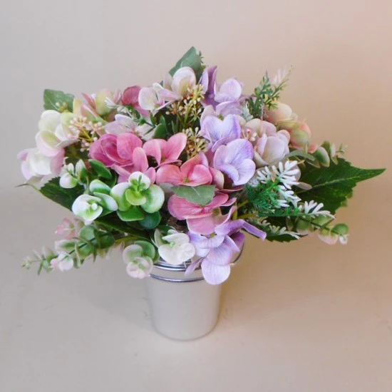 Artificial Flowers Filled Grave Pot Cottage Garden - AG043