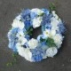 Funeral Wreath Blue Artificial Flowers 42cm - AF006