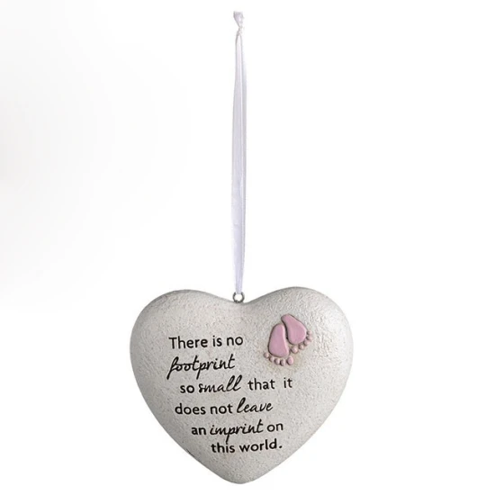 Small Footprint Hanging Heart Pink - HEA004