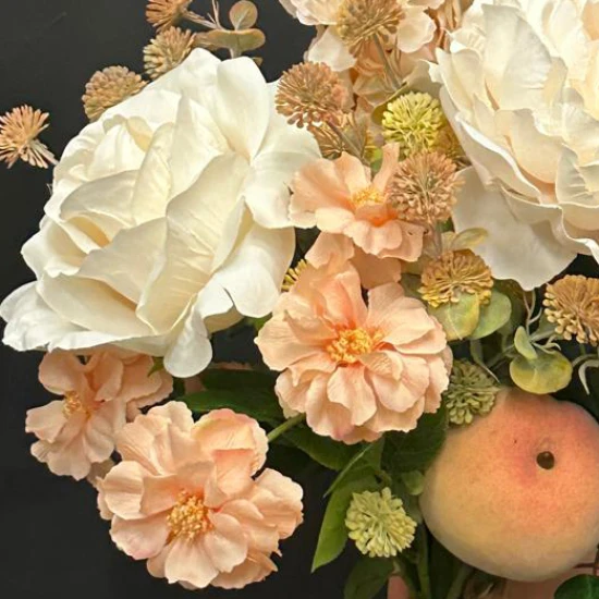  The Peach Bellini Faux Flowers Bouquet - DFB004