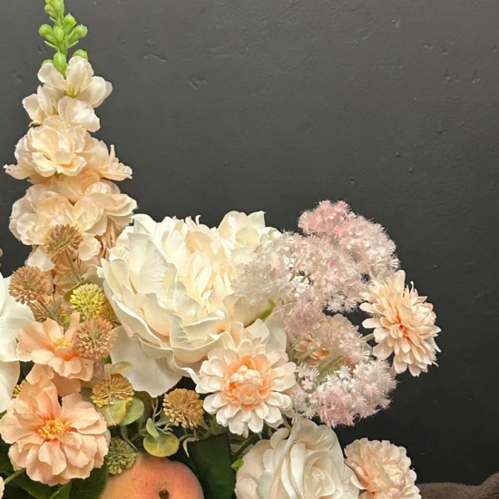  The Peach Bellini Faux Flowers Bouquet - DFB004