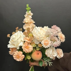  The Peach Bellini Faux Flowers Bouquet - DFB004