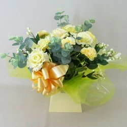 Silk Flowers Gift Bouquet - Sherbet Lemon - BBV015