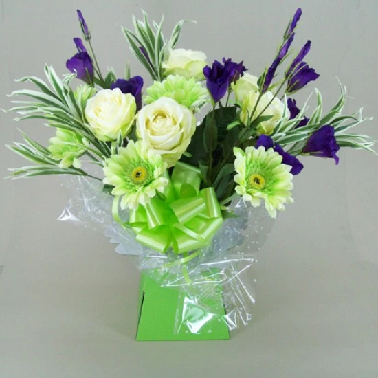 Silk Flowers Gift Bouquet - Citrus Lime - BBV003