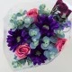Silk Flowers Gift Bouquet Purple Sensation Silk Rose and Gerbera - ABV018