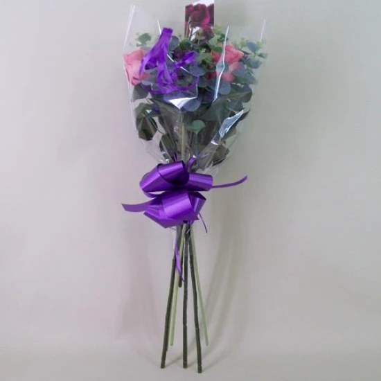 Silk Flowers Gift Bouquet Purple Sensation Silk Rose and Gerbera - ABV018