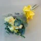 Silk Flowers Gift Bouquet Yellow Sensation Silk Roses and Gerbera - ABV030