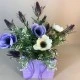 Anemones and Thistles Artificial Flowers Hand Tied Bouquet - ABV085