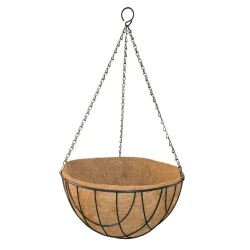 30cm Round Wire Hanging Baskets with Coco Liner and Chains - HAN001