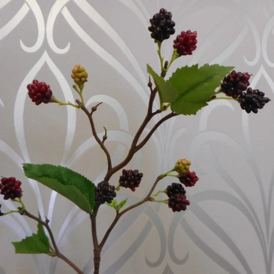 Artificial Blackberries Stem Red Black - LUX021 CC3