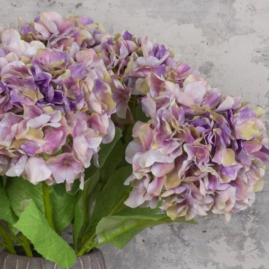 LUXE Artificial Hydrangeas Purple Green 70cm - LUX002 CC2