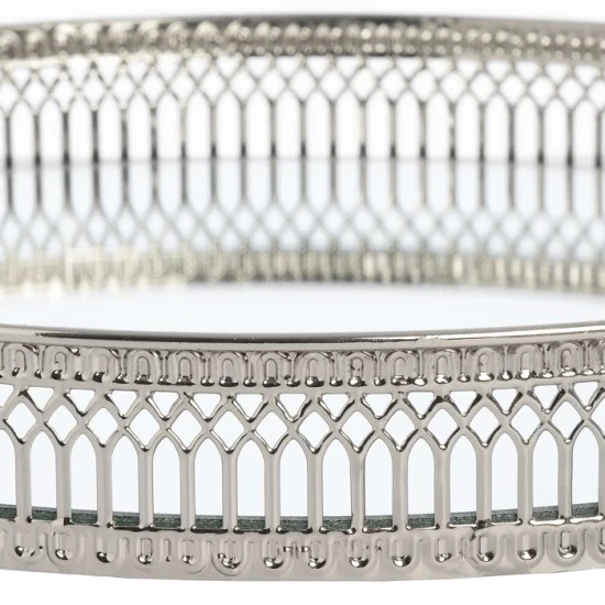 Set of 2 Circular Nickel Trays 20.5cm - LUX031 1C