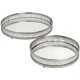 Set of 2 Circular Nickel Trays 20.5cm - LUX031 1C