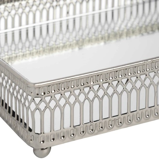 Set of Rectangular Nickel Trays 25.5cm - LUX032 1B