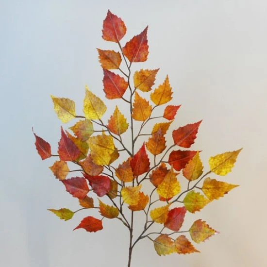 Artificial Birch Leaves Branch Orange - BIR013 AA3