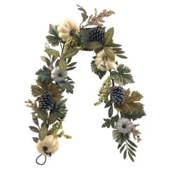 Artificial Pumpkins Leaves and Berries Garland 150cm - PUM006 JJ1