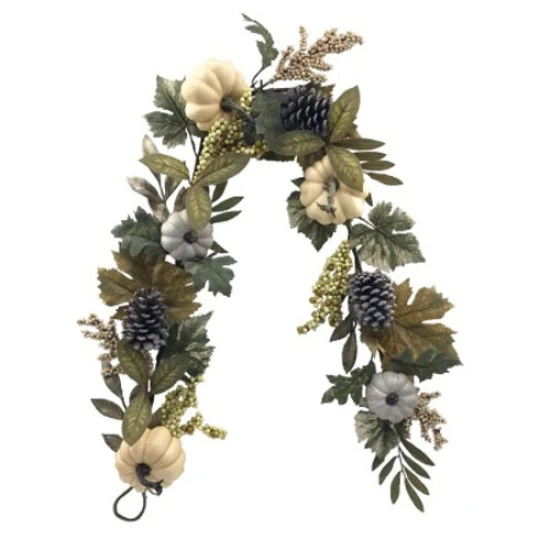 Artificial Pumpkins Leaves and Berries Garland 150cm - PUM006 JJ1