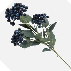 Faux Wild Berries Branch Navy Blue 65cm - BER026 M1
